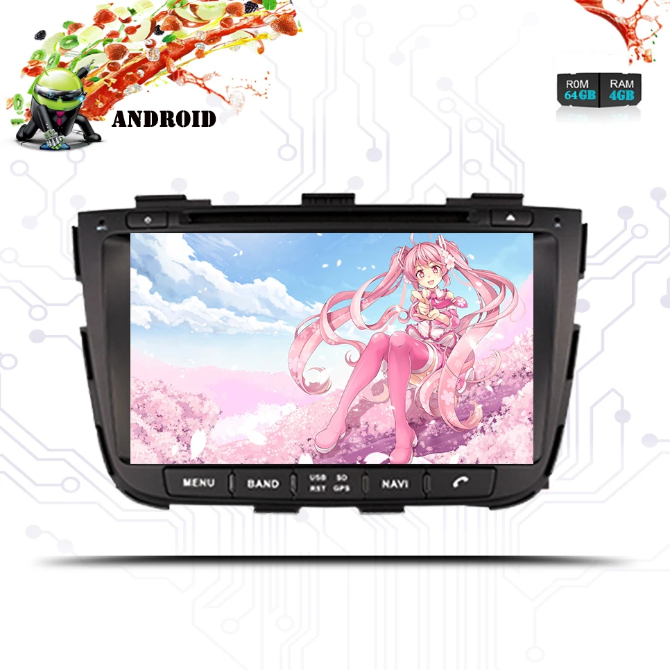 Cheap 8" Car DVD player with GPS audio Radio stereo,BT/TV,car multimedia headunit for KIA SORENTO 2013 2014 2015 Head Unit 4