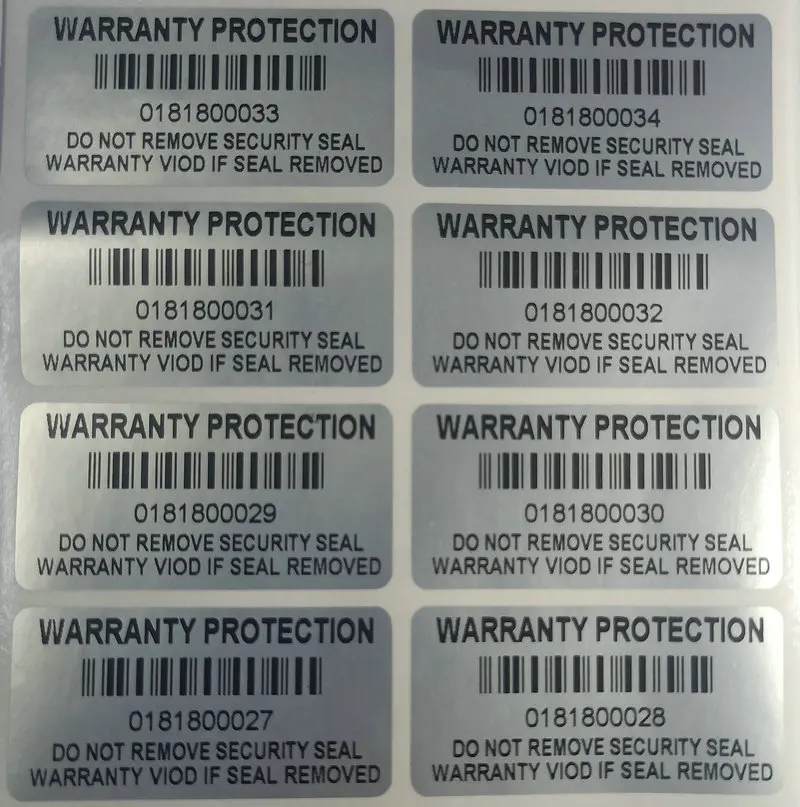 

100PCS Protection Warranty Sticker 1.57 "x 0.79" (40mm x 20mm) Security Seal Tamper Proof Warranty Sticker Void Decals