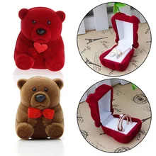 Маленький милый медведь ювелирные изделия подарочные коробки для колец и маленькие серьги кулон ожерелье