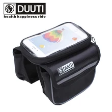 DUUTI Cycling Mountain Road Bike Bag Bicycle Frame Tube Panniers Waterproof Touchscreen Phone Case Reflective High
