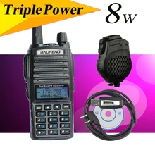 Baofeng uv82 8w version UV-82HX High power Radio,Double PTT hand walkie talkie sister yaesu ft-60r+mic-speaker+cable+earpiece