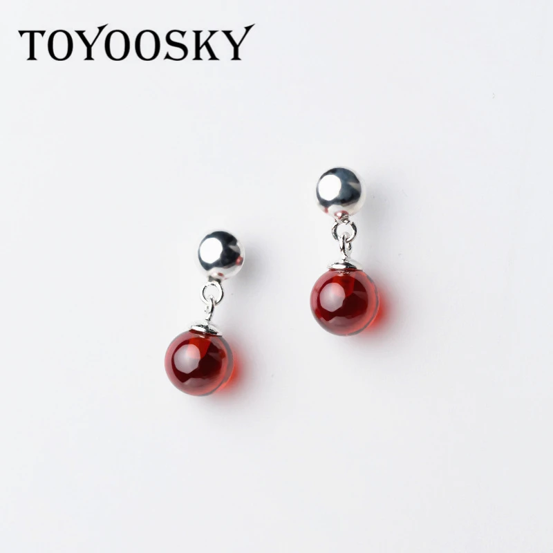 

New Special Design Handmade 925 Sterling Silver Color Round Ball Dangle Drop Earrings Eardrop for Lady Jewelry Factory Price