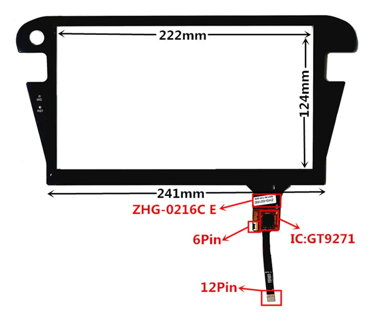 10 2 дюймовый GT9271 ZP2096 ZHG-0216C E емкостный сенсорный дигитайзер для автомобильного DVD