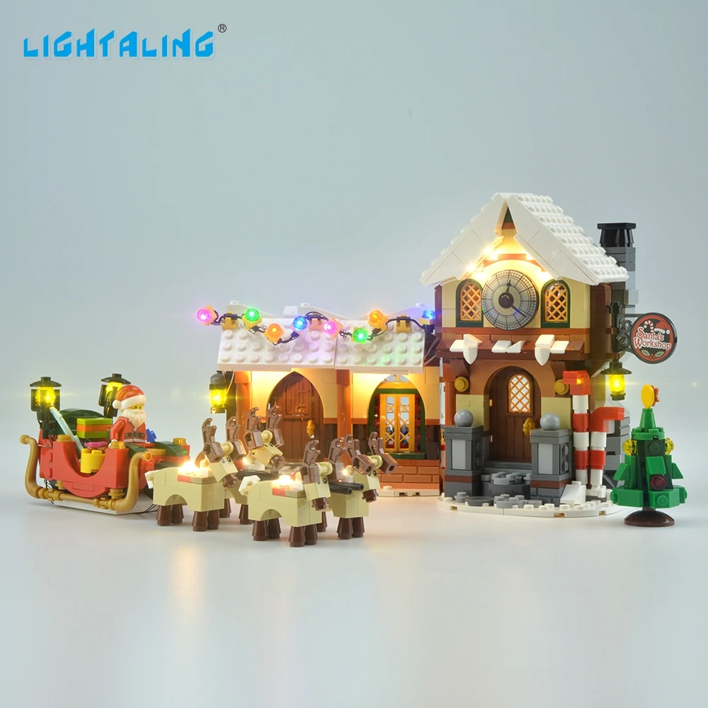 

Lightaling LED Light Kit Compatible with Famous Brand 10245 Building Blocks Bricks Santa Claus Studio Toys USB Charge