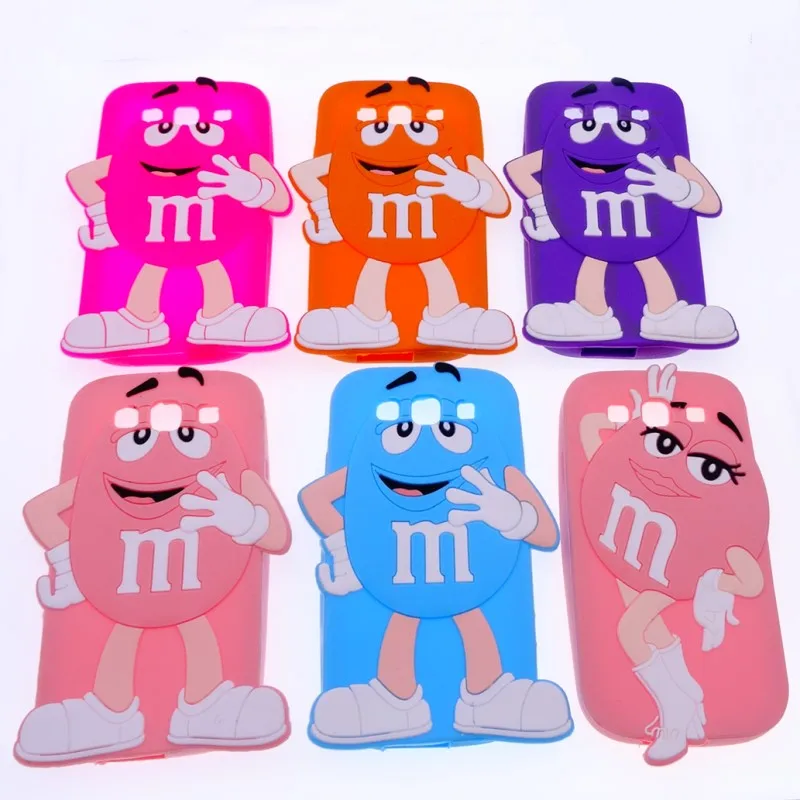 

Fashion Cute 3d Cartoon MM's Chocolate Beans Candy Colors Soft Silicone Cover Case for Samsung Galaxy S3 i9300