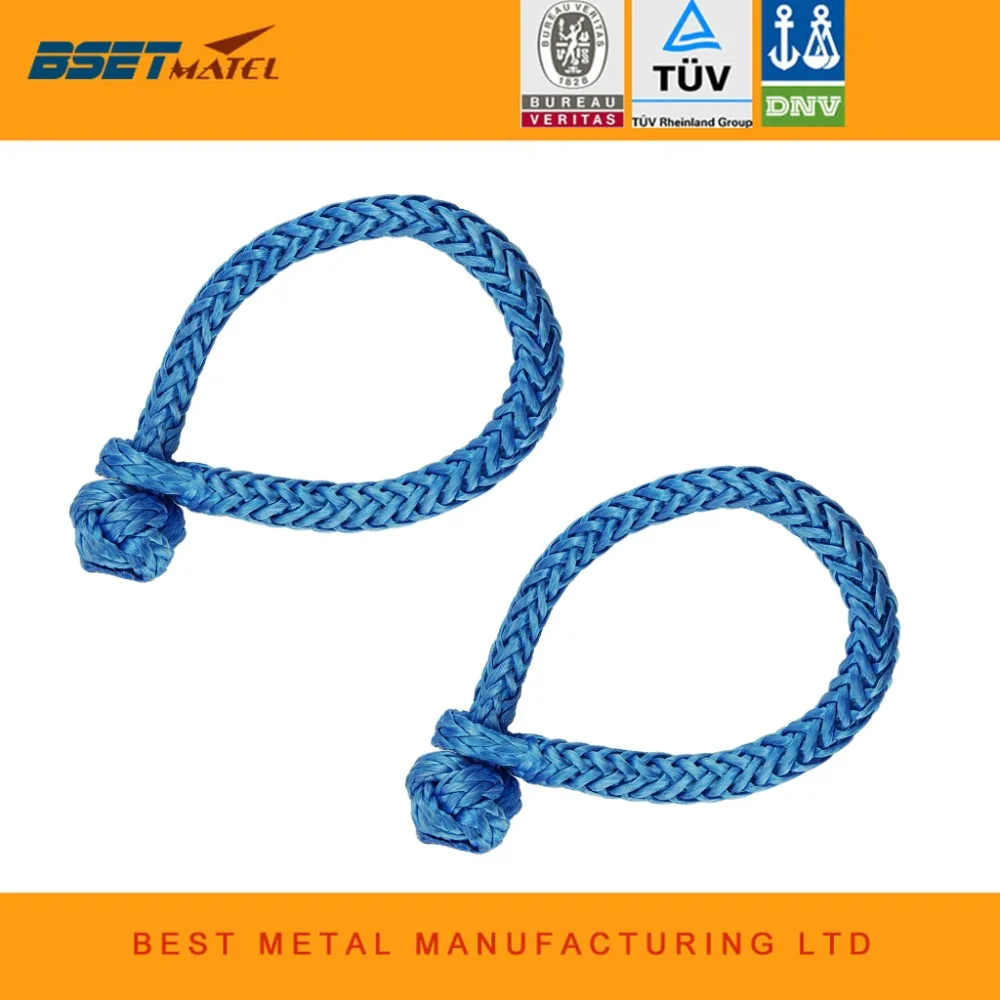 

2PCS 8*100mm 5.5Ton Soft Shackles Synthetic Winch Cable Rope Shackle UHMWPE Shackle ATV Winch Shackle Off Road Auto Parts boat
