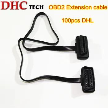 

wholesale price DHL free 100pcs OBDII OBD2 Extension cable 60cm car Cable 16Pin ELM327 Male To Female Elbow Connector