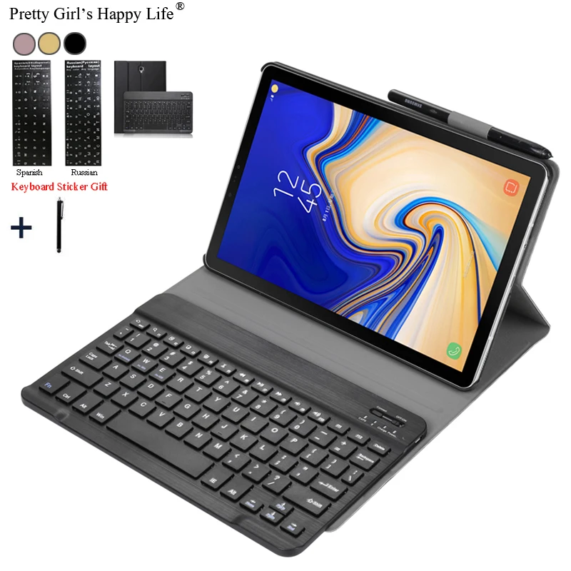 

For Samsung Galaxy Tab A A2 10.5' 2018 SM T590 T595 T597 Detachable WiFi Bluetooth Keyboard Leather Case Cover Funda+Pen Holder
