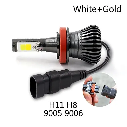 2 шт. светодиодный двойной противотуманный светильник H11 H8 9005 H4 H7 H1 автомобильные лампы 3000 К желтый 6000 К белый 8000 к светло-голубой цвет меняющийся переключатель лампы