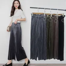Fashion Metallic Loose Casual Velvet Wide Leg Pants Trousers For Women 2018 Large Size High Waist Pleated Pants Women Culottes Fashion Metallic Loose Casual Velvet Wide Leg Pants Trousers For Women 2018 Large Size High Waist Pleated Pants Women Culottes