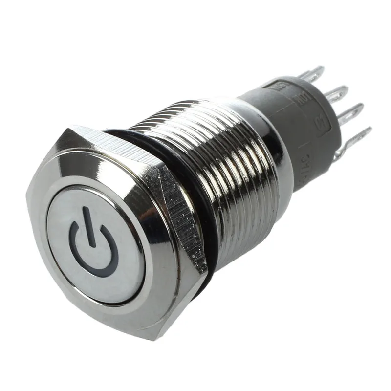 

Pushbutton Switches Pushbutton Pushbutton 16mm 12V 3A blue metallic TOP