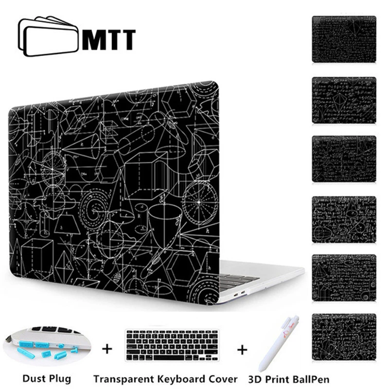 

MTT Geometry Blackboard Book Hard Case for Macbook Pro 13 Retina 15.4 inch Cover Air 11 12 13.3 Case 2016 2017 New A1706 A1708