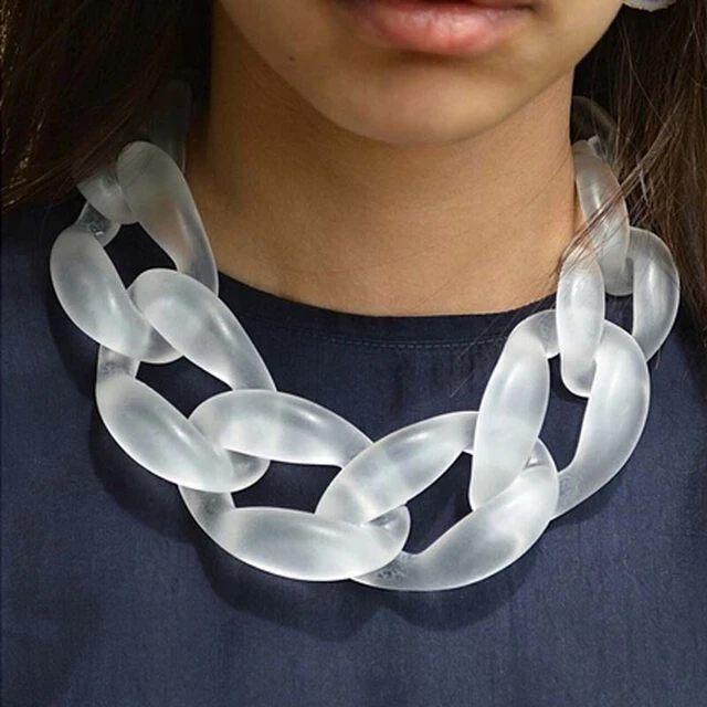 Super Plastic Chain Necklace (SD3437N-BGLD/NPINK) — Adia Kibur Accessories