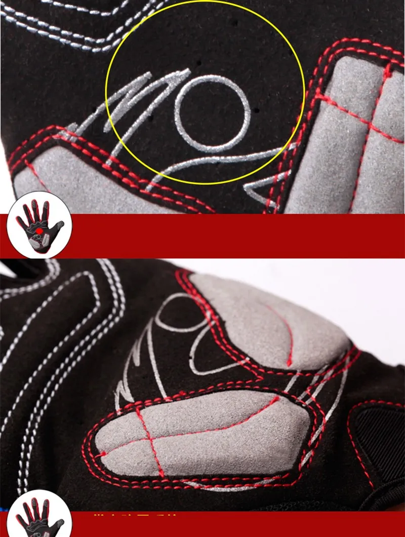 2016 Brand Men Sport Gloves Mountain Bike Full Finger Cycling Gloves Shockproof Breathable Touch Screen Thermal Gloves L-XXL  (12)