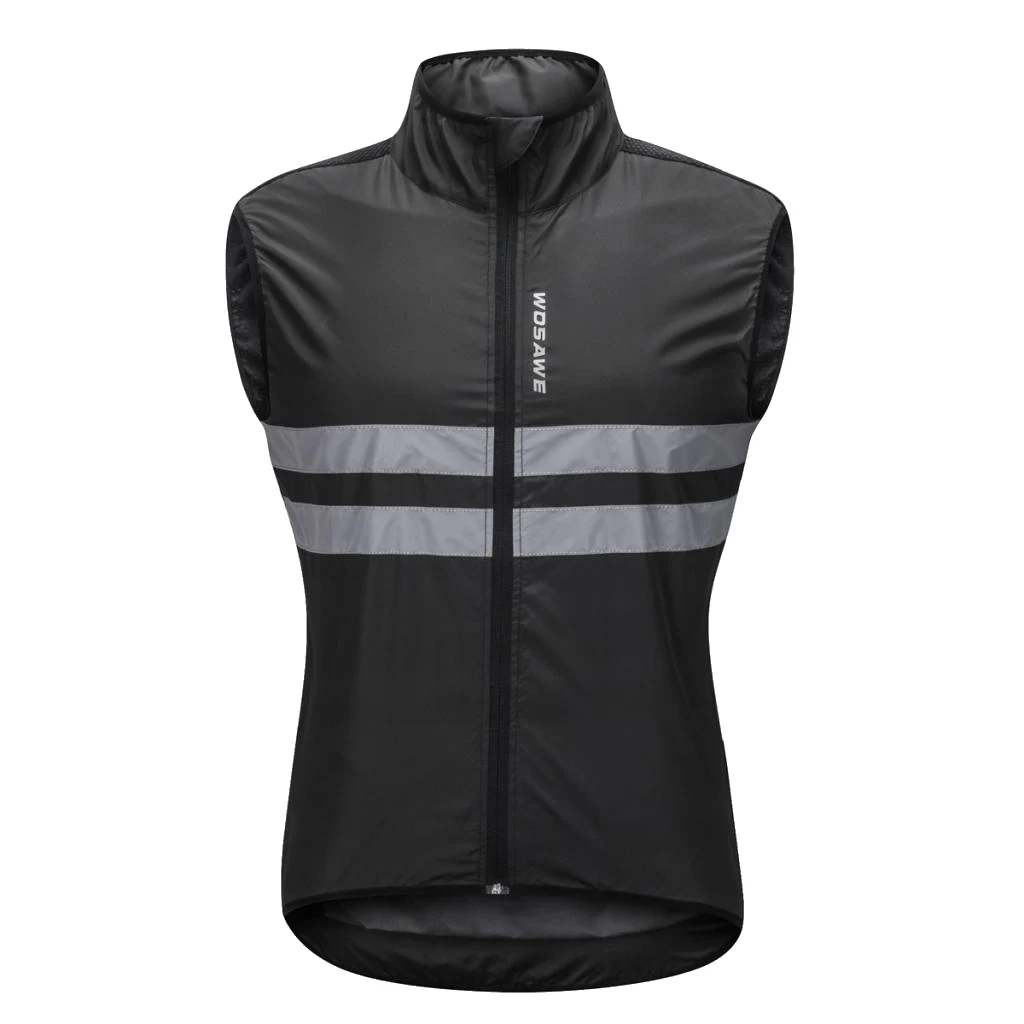 Reflective Safety Sleeveless Vest Windproof for Night Cycling MTB Road Mountain Bike Riding Running Hiking Fishing M-XXXL