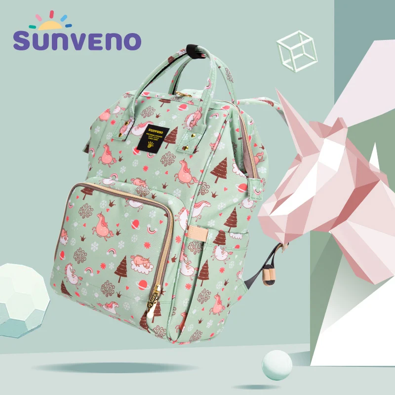 SUNVENO mamá bolsa de gran capacidad bebé bolsa de diseñador de moda bolsa de mochila de viaje de cuidado del bebé bolsa para madre chico - 6
