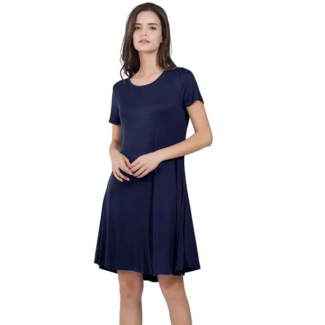 short sleeve swing dress with pockets