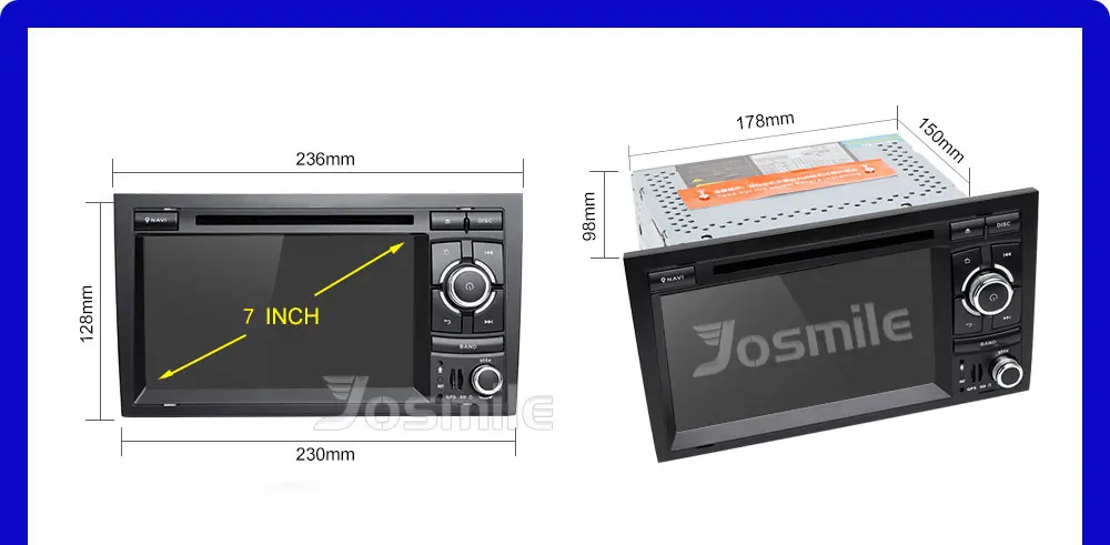 Josimle 2 Din Авторадио автомобильный DVD мультимедийный плеер для Audi A4 B6 B7 Seat Exeo S4 B7 B6 RS4 B7 2000-2012 gps Навигация стерео