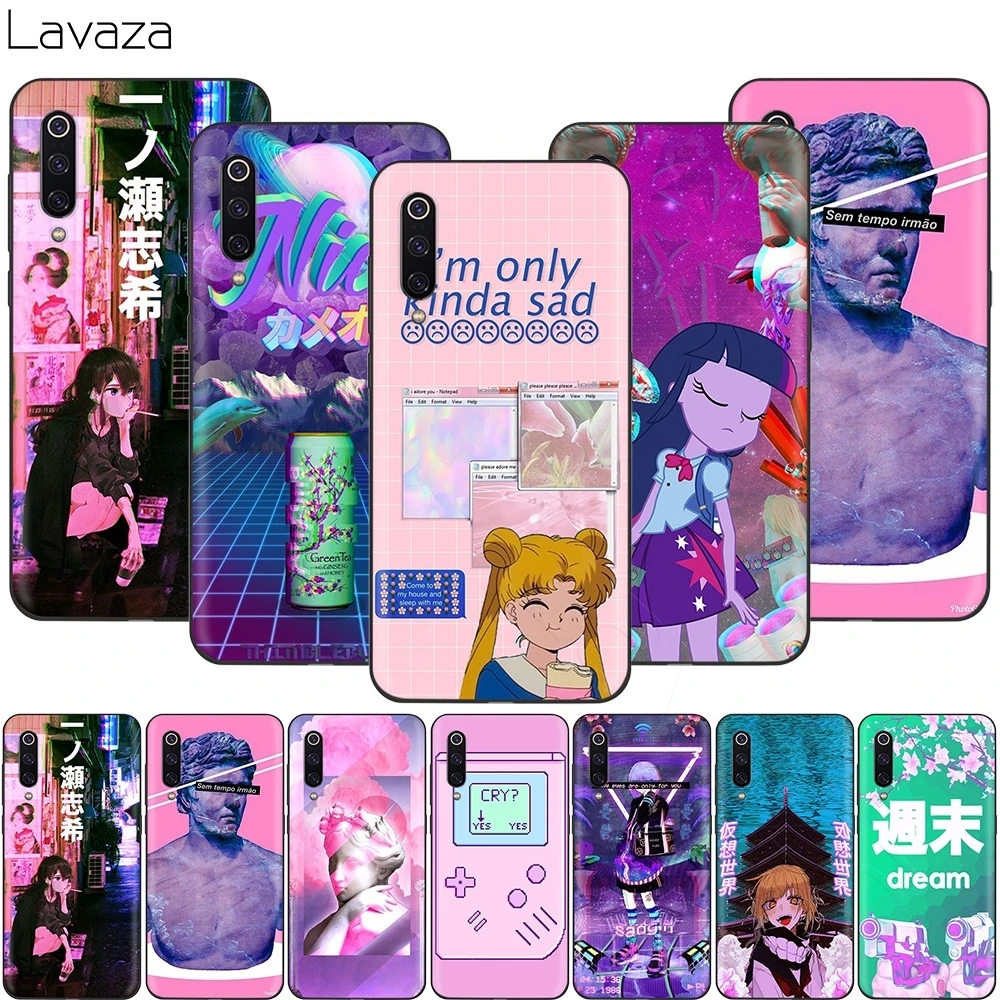 Лаваза Vaporwave Блестящий эстетичный аниме чехол для Xiaomi 9T Pro CC9 A3 Redmi K20 7A Huawei Honor 20 9X P20