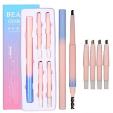 Горячие модели 5 различных цветов двойной карандаш для бровей с заменяемым костюмом прочный водонепроницаемый цвет явный профессиональный макияж