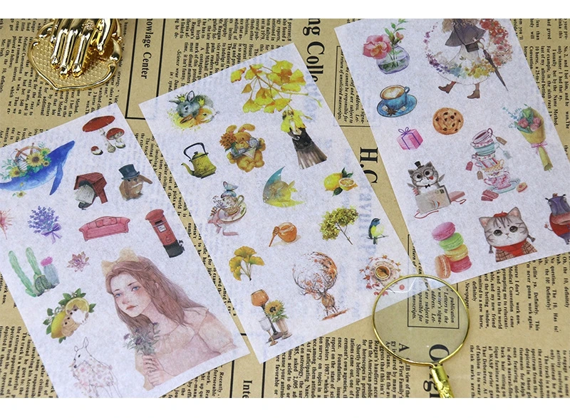 Girl Cartoon Stickers Anime Cute Kawaii Sticker Mobile Phone Book Gift DIY Ablum Diary Scrapbooking decoration label Stickers