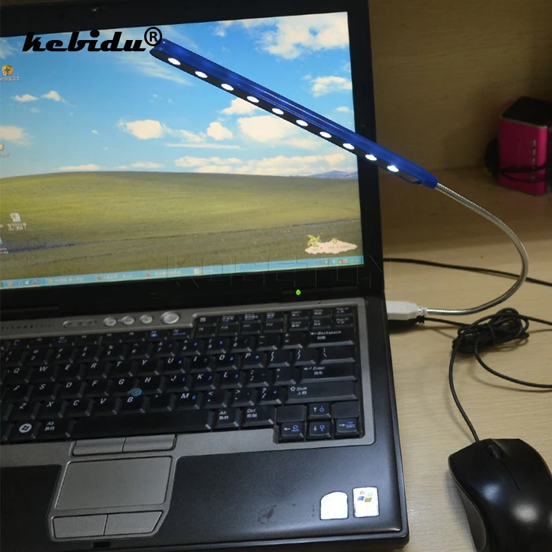 Kebidu мини USB светодиодный светильник компьютер лампы яркий гибкий 10 светодиодов