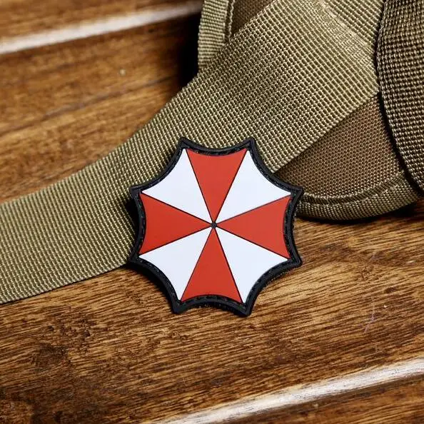 Umbrella PVC Tactical Patch Military Morale Hook Badge Rubber Army