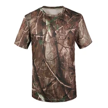 New Outdoor Hunting T-shirt Men Breathable Army Tactical Combat T Shirt Military Dry Sport Camo Camp Tees-Tree camouflage