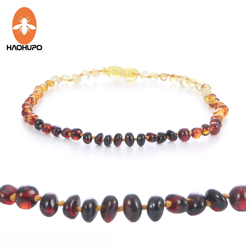 HAOHUPO, натуральное Янтарное ожерелье, сертификат подлинности, подлинный Прибалтики, янтарный камень, детское ожерелье, подарок, 10 цветов, 14-33 см