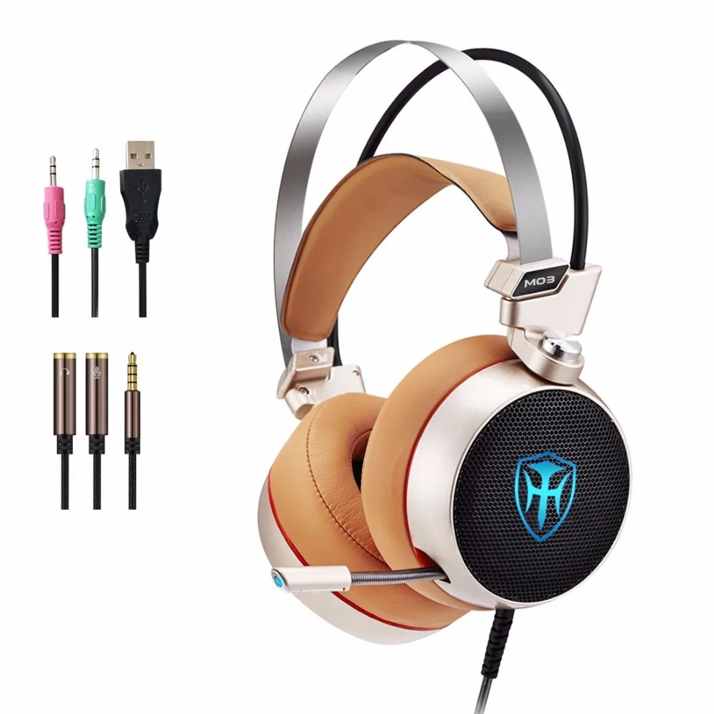 7.1 Surround Sound Gaming Headset Stereo Headband Splitter Adapter