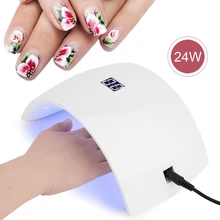 24 Вт профессиональный uv led лампа для сушки ногтей машина с ЖК-дисплей Дисплей 100-240 V ЕС штепсельная вилка стандарта США
