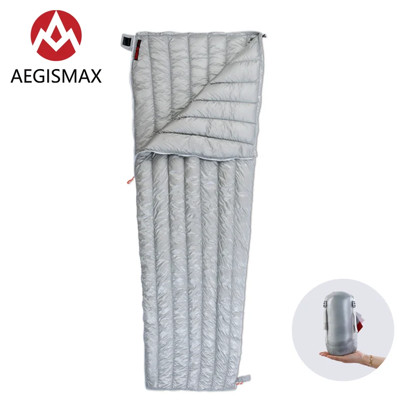 Длинный походный конверт AEGISMAX E 200x80 см тип конверта 800FP белый гусиный пух