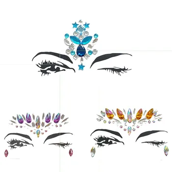 

Glitter Face Jewels Temporary Tattoo Sticker Body Gems Gypsy Festival Adornment Party Face Decoration Tattoo Beauty Makeup Tools