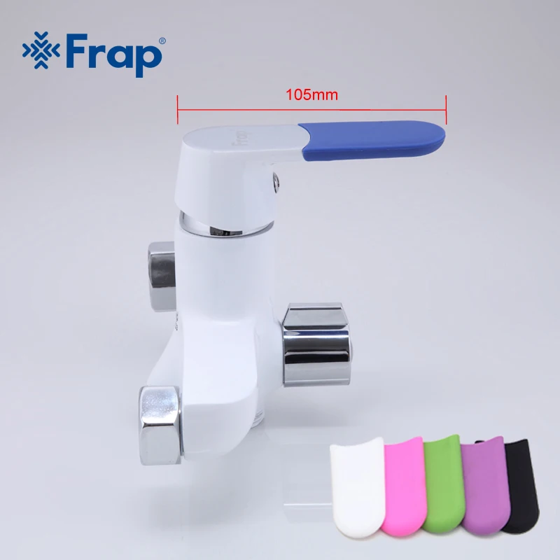 Preise Frap Moderne Stil Bad Wasserhahn Wand Montiert Kalt und Warmwasser Mischbatterie Multi Farbe Griff Abdeckung Entscheidungen 35cm lange Nase F2234
