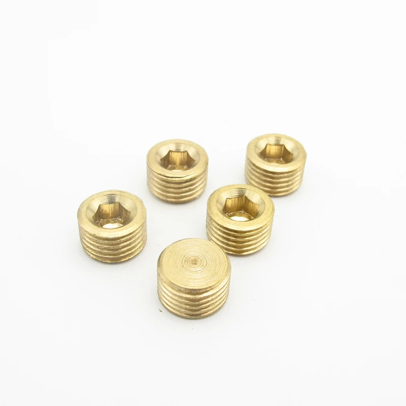 

5PCS 1/4" BSP Male Thread Hex Socket Brass End Cap Plug Pipe Fitting Coupler Connector Adapter For Water Fuel Gas