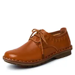 2018 Новый ручной работы Мужская обувь из натуральной кожи летняя повседневная обувь на плоской подошве Мужские оксфорды оригинального