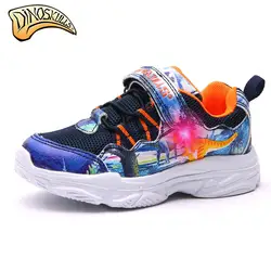 Dinoskulls/Детские кроссовки светодио дный обувь со подсветкой, весенне-осенняя спортивная обувь для мальчиков, детская обувь, кроссовки 27-34