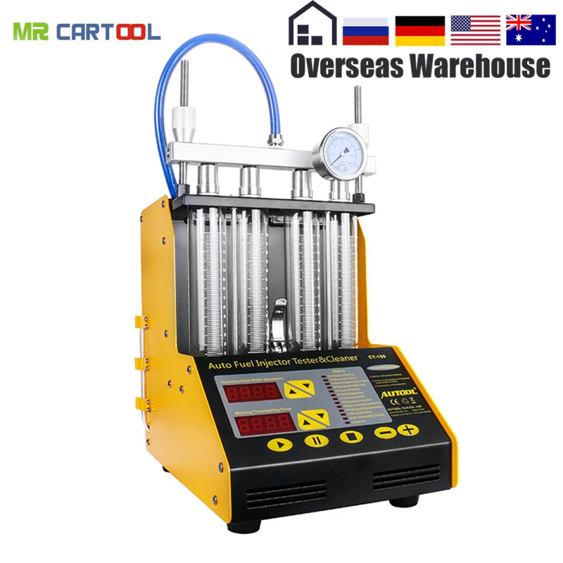 AUTOOL CT150 Car Fuel Injector Tester Cleaning Machine Injector Cleaner Test Ultrasonic Gasoline Auto Tool 110V 220V 4 Cylinders AUTOOL CT150 Car Fuel Injector Tester Cleaning Machine Injector Cleaner Test Ultrasonic Gasoline Auto Tool 110V 220V 4 Cylinders