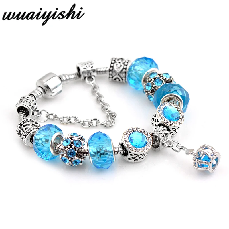 

Women's bracelet pulseras mujer Crystal Bead Charm jewelry Silver DIY Bracelets for women armband bileklik adjustable chain 2019