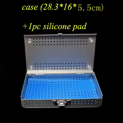 Медицинский ортопедический дентэл хирургического инструмента из алюминиевого сплава для хранения Коробка для стерилизации HTHP материалы чехол с HTHP Силиконовая накладка - Цвет: case with pad 1pc