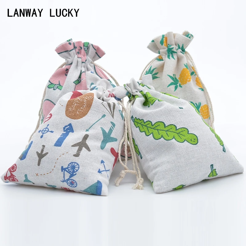 

5"x7" Vintage Linen Burlap Drawstring Pouch Muslin Cotton Candy Gift Bag Party Wedding Favors Holder Jewelry Packaging Jute Bag