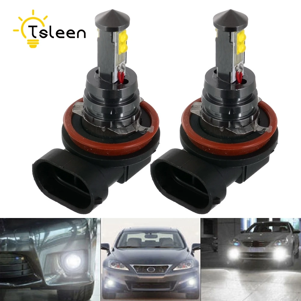 

TSLEEN 4PCS H3 H4 H7 H11 HB3 Car LED Headlight 6000K Replace Xenon Lamp Cree Bright White Shockproof Bulb Lamp 12V DRL Fog Light
