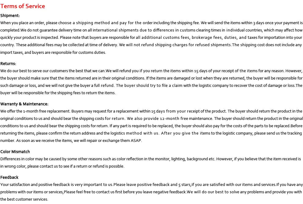 Terms of service