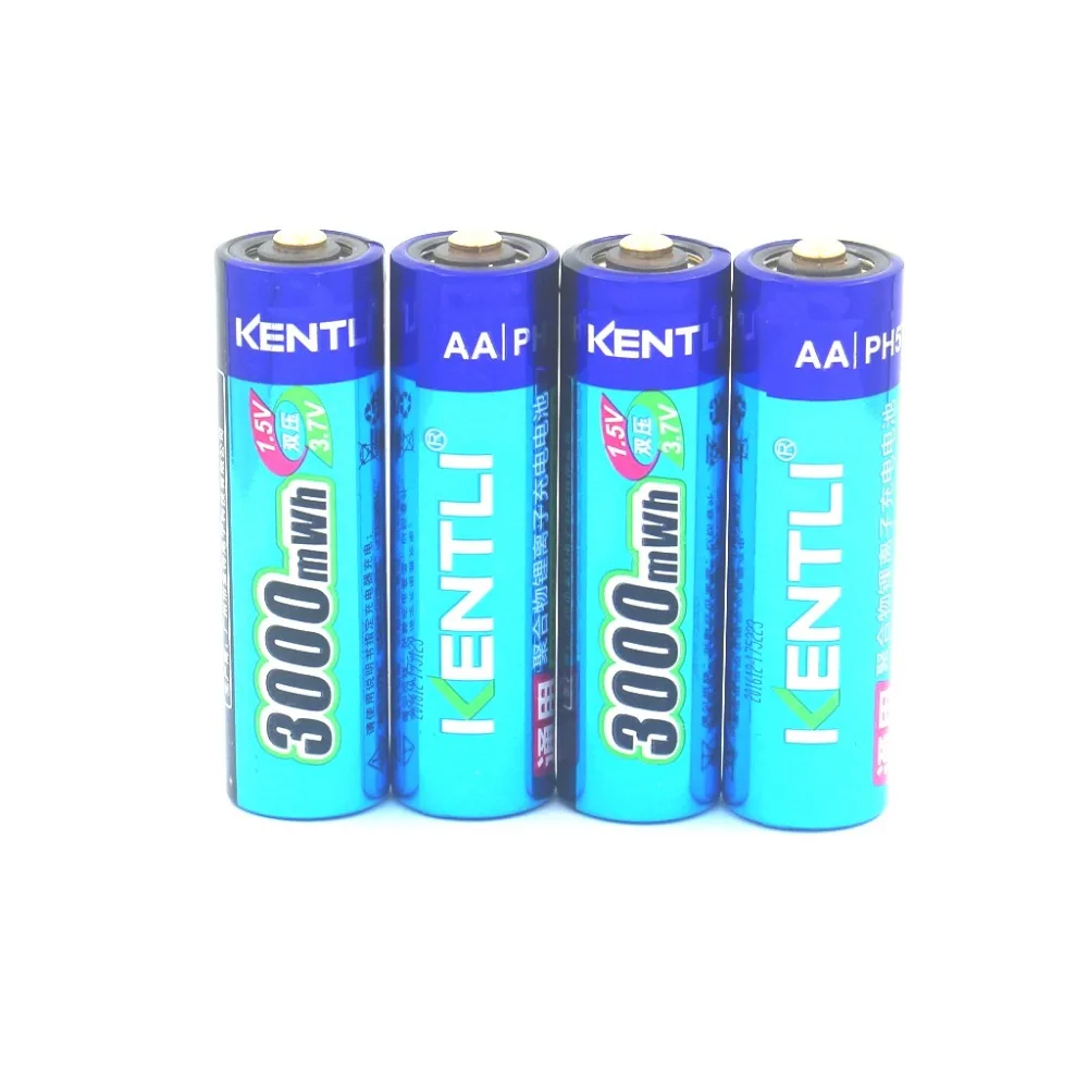 4 шт. KENTLI 1 5 в AA PH5 3000mWh PLIB литий ионная полимерная литиевая батарея + порта AAA