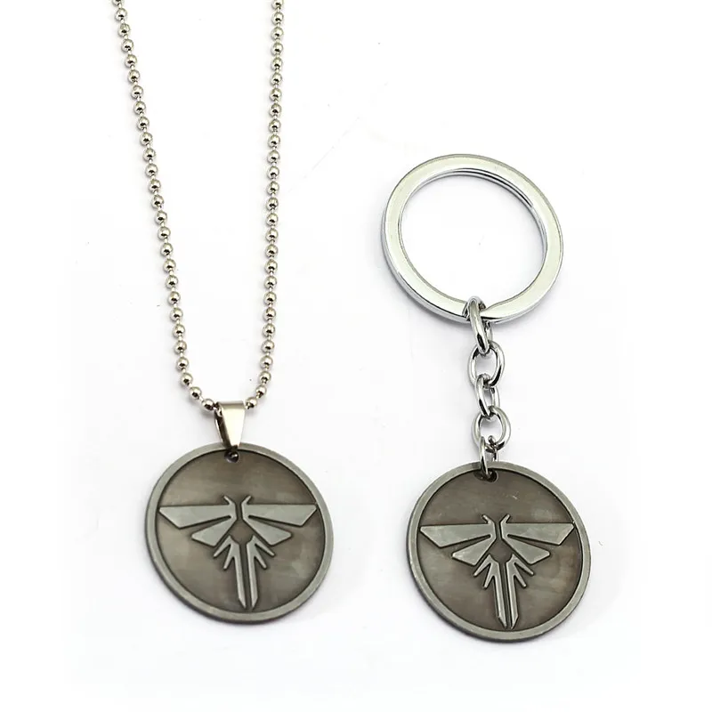 

New Game The Last of Us 2 Keychain Metal Logo Key Ring Holder Beads Chain Pendant For Men Car Jewelry llavero Porte Clef Kolye