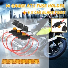 Горячие 3x200 мм Водонепроницаемые держатели предохранителей 14 Калибр ATC держатель предохранителя в линии AWG провода 6 шт. 11 мм автомобильные лезвия предохранители