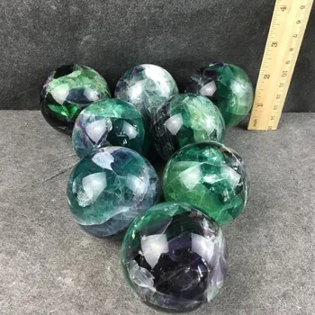 

random natural rainbow fluorite quartz crystal ball gemstone sphere reiki healing home decoration for sale 1pcs