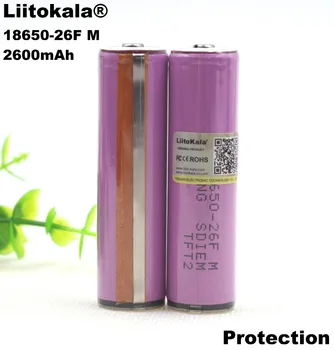 

Liitokala Protected New ICR18650-26FM 2600mAh Li-ion 3.7v 18650 Rechargeable Battery With PCB Flashlight batteries