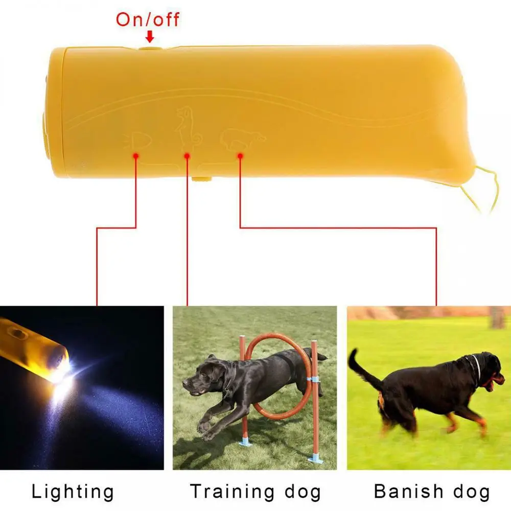 1 шт., тренировка собак, Анти лай, ультразвуковая помощь для тренировок, для улицы, для ночного питомца, дрессировщик, Отпугиватели собак, светодиодный светильник