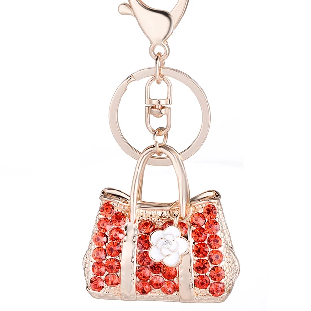 Chaveiro Fashion Crystal Bags Keyfobs Women Handbag Key Chain Ring Fashion Crystal Bags Keyfobs Women Handbag Key Chain Ring Holder Car Keyring Llaveros Bag